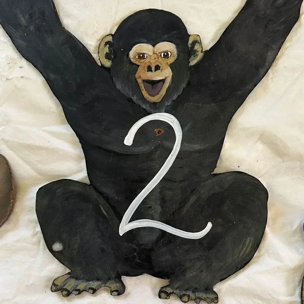 Trader Joe’s Memorabilia Monkey Themed Wall Decor Set Wooden